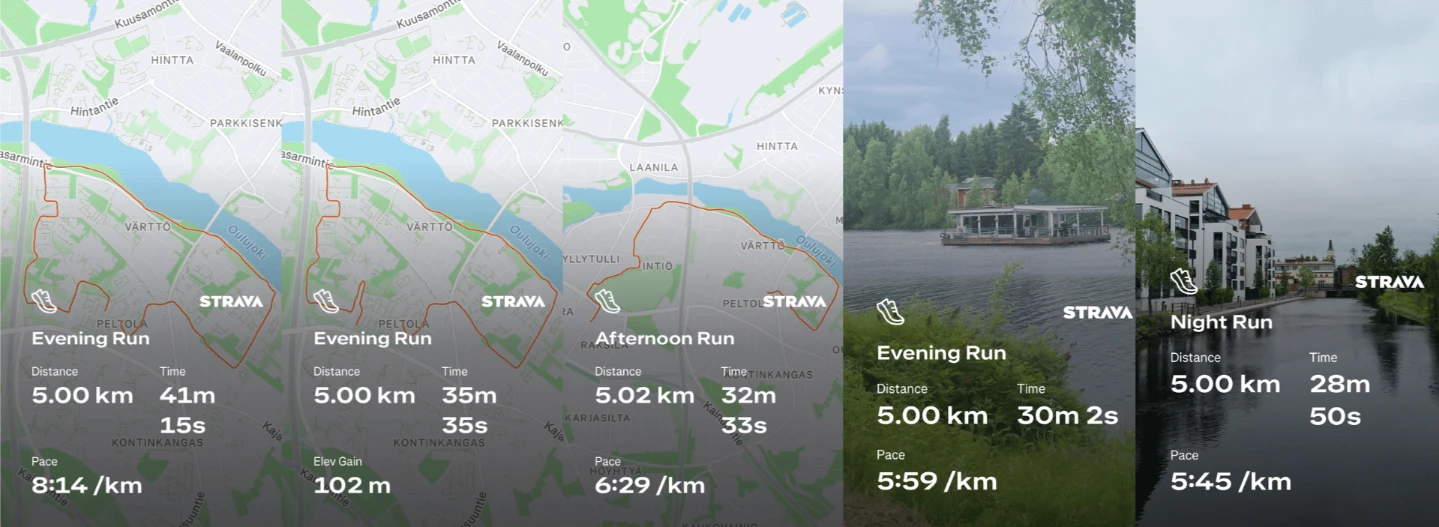 Malith running during a 5K training session in Oulu