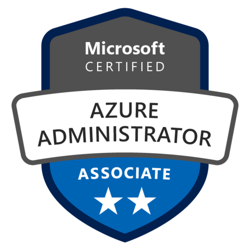 Microsoft Certified Azure Administrator Associate (AZ-104) certification badge